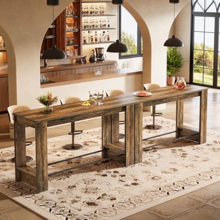 Home Bar And Counter - 63'' Bar Table Set of 2,