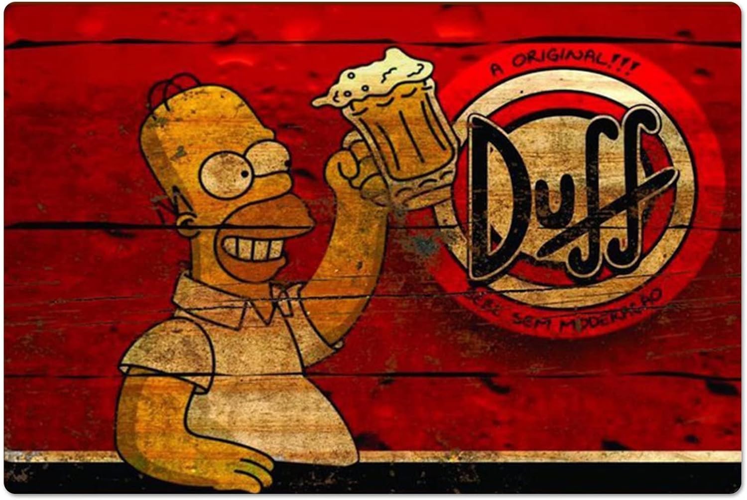 Home Bar And Gym - Retro Metal Poster Homer Duff Beer