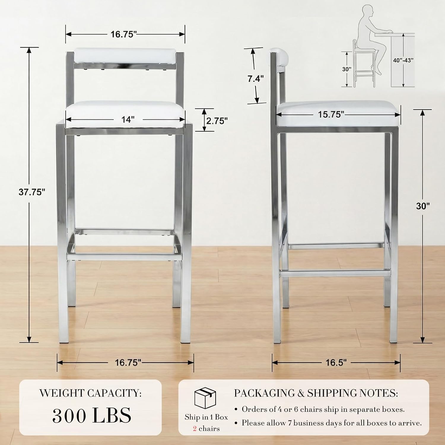 Bar Stools Set of 2, 30 Inch M - Home Bar And Counter recension och pris