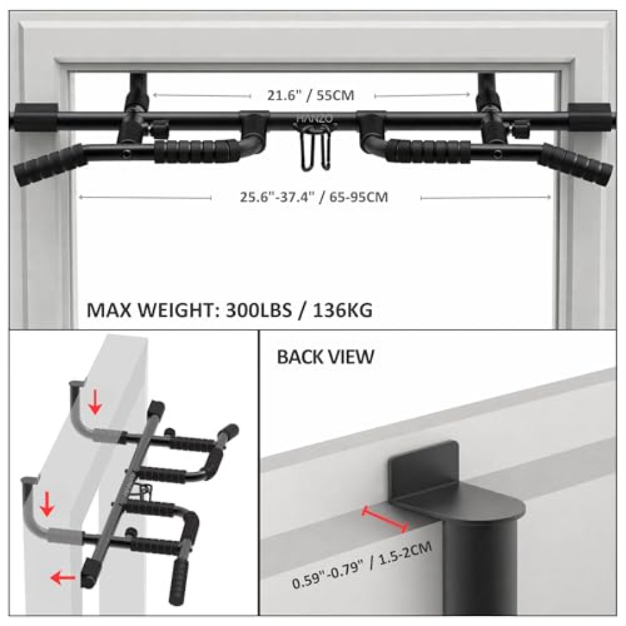 Doorway Pull Up Bar Set with S - Home Bar And Gym recension och pris