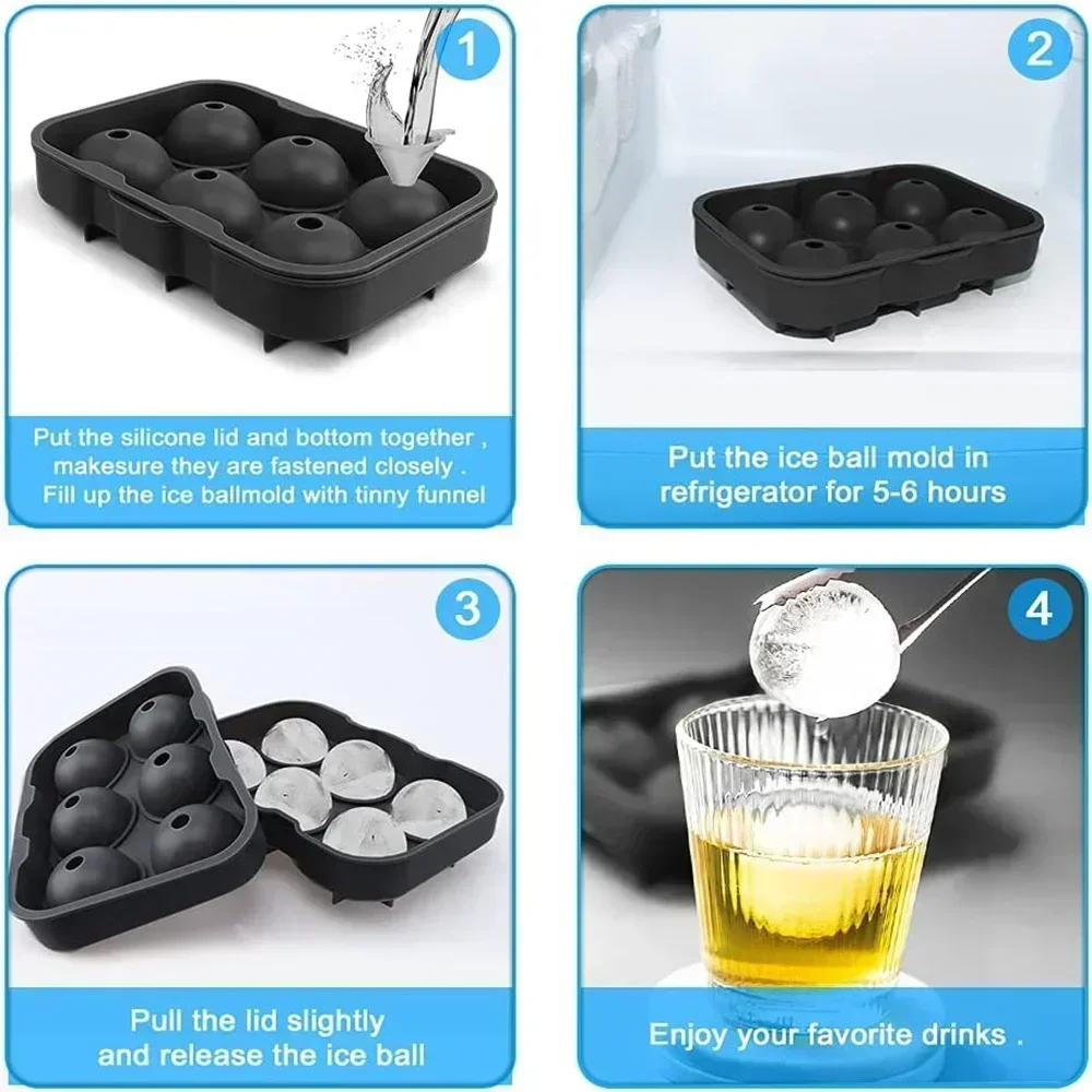 6 Cavity Ice Ball Mold Food Gr - Ice Mold Sphere recension och pris