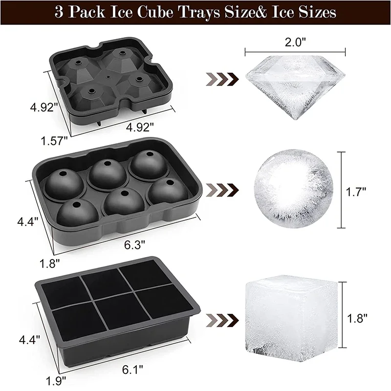 Large Ice Cube Trays Silicone  - Ice Mold Sphere recension och pris